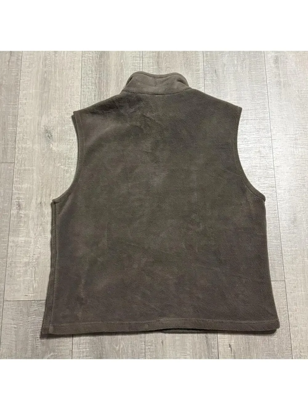 Dark Brown Gray Columbia Fleece Fest Full Zipper Hiking Vest Men’s Large